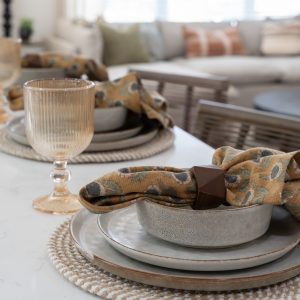 Image of dishes on an island